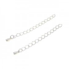 Metal extension chains 50mm with drop Silver